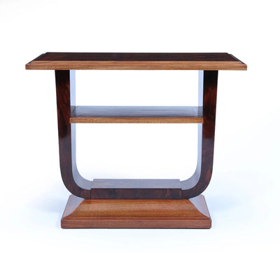 French Art Deco U Base Table in Corramandel