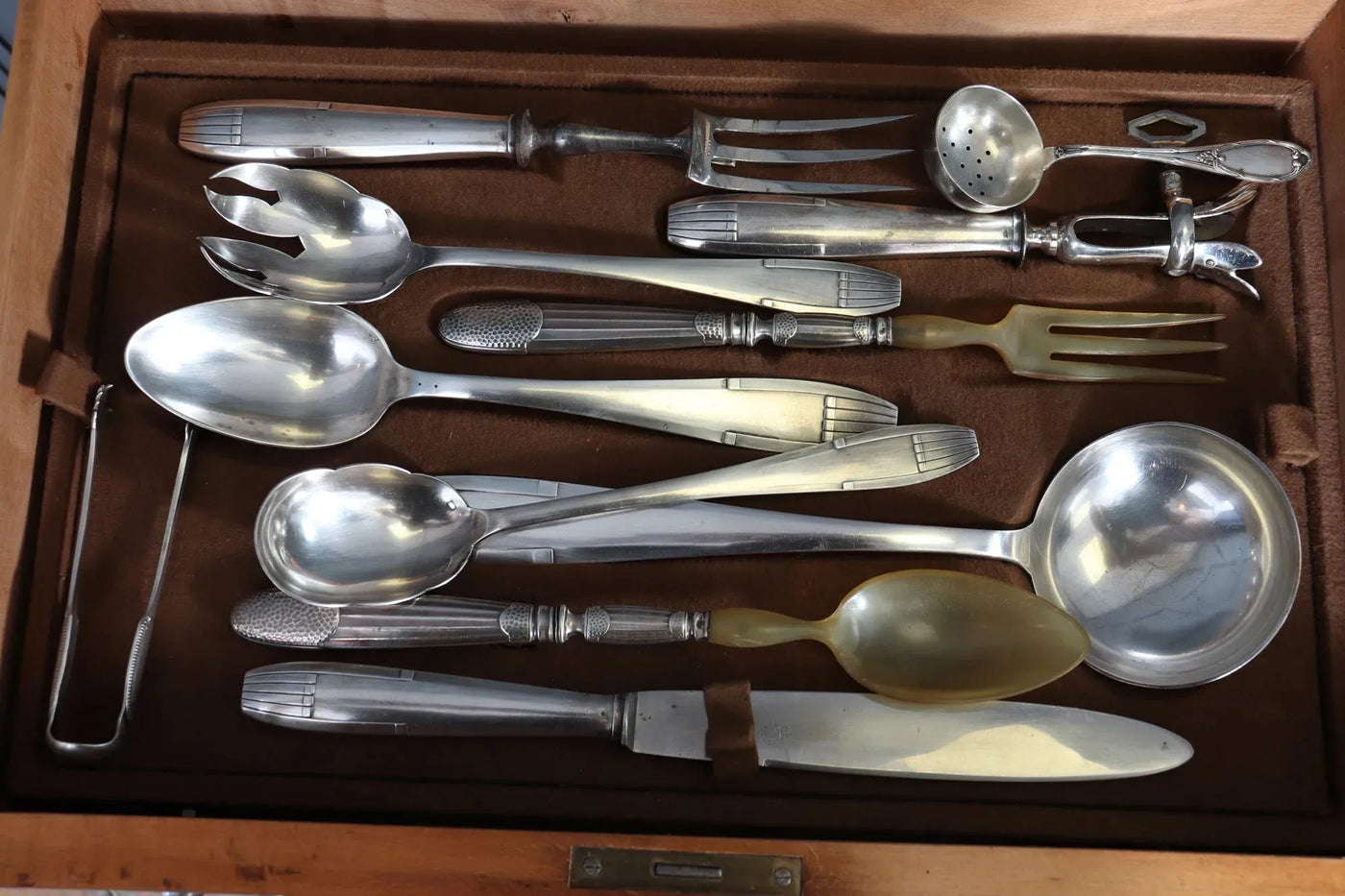 French Art Deco Canteen of Silver Plate Cutlery