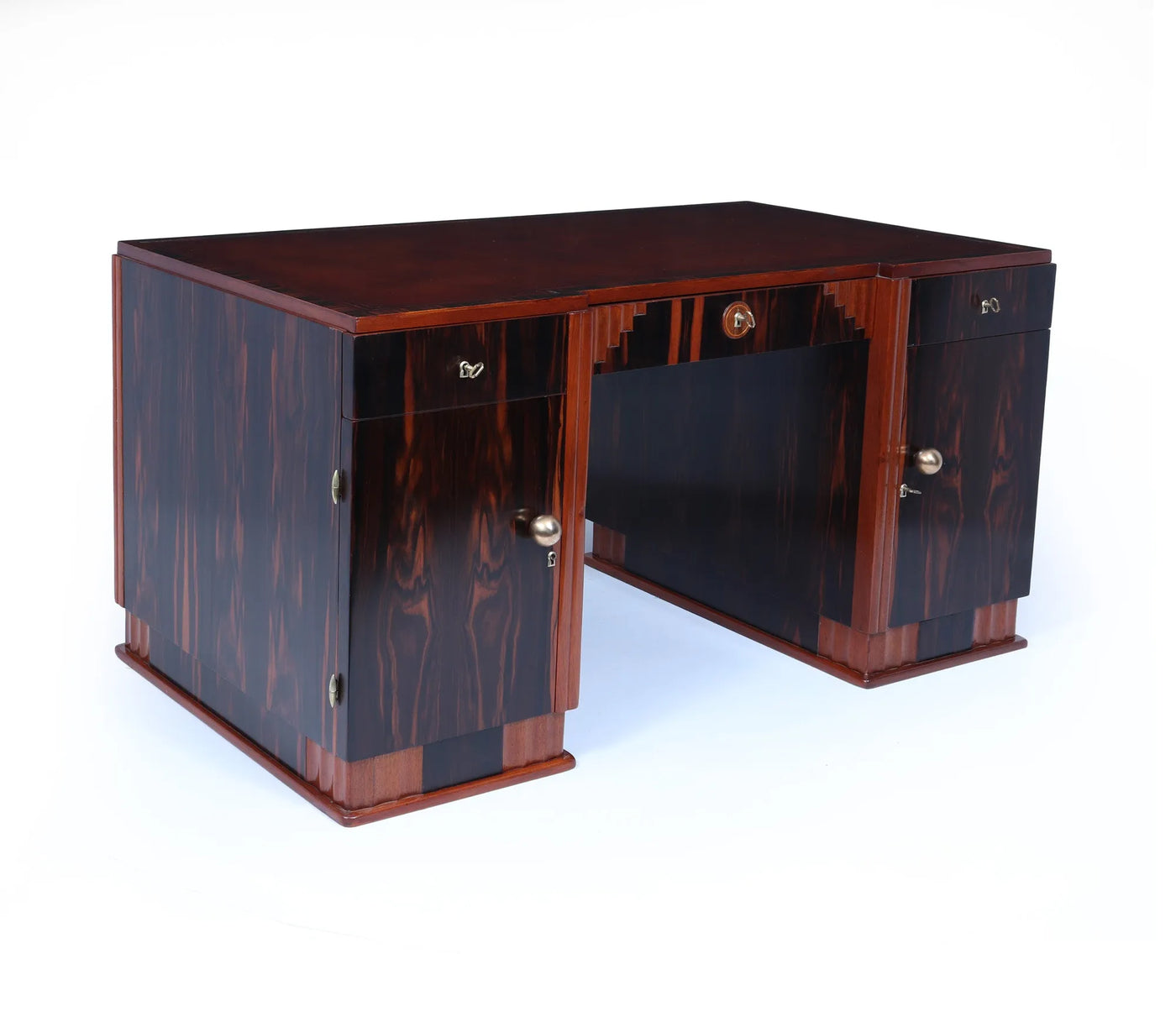 French Art Deco Desk in Macassar Ebony