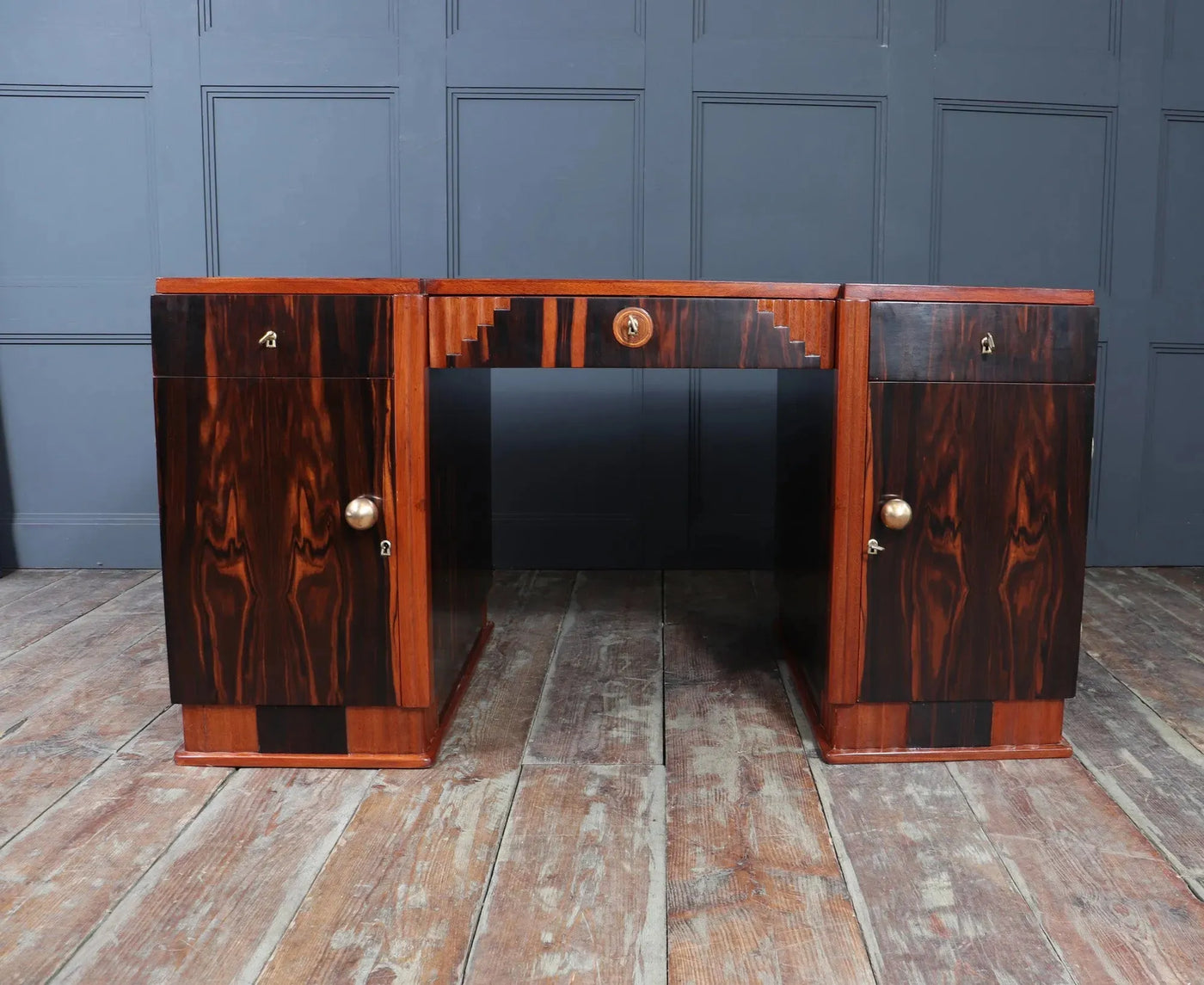 French Art Deco Desk in Macassar Ebony