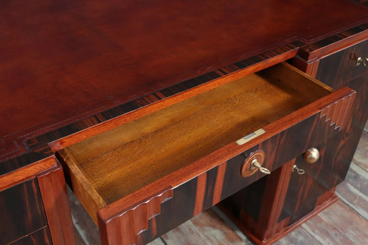 French Art Deco Desk in Macassar Ebony