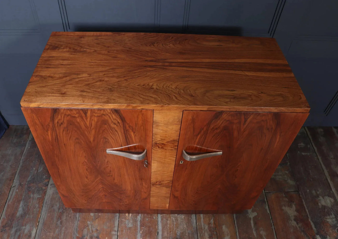 Art Deco Two Door Walnut Cabinet