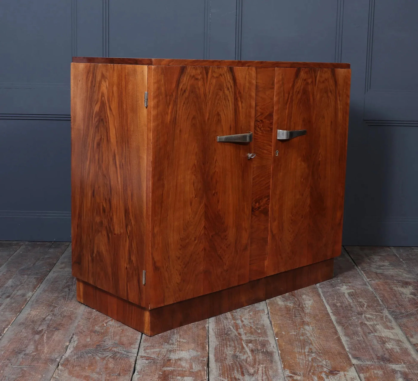 Art Deco Two Door Walnut Cabinet