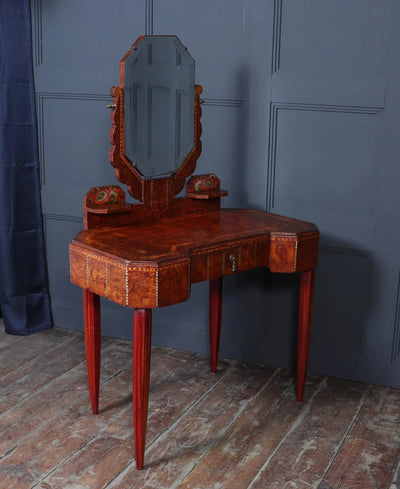 French Art Deco Dressing Table Simulated Amboyna