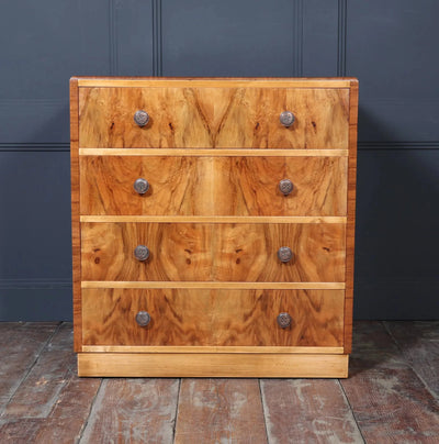 Art Deco Blonde Walnut Chest of Drawers