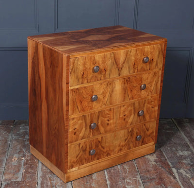 Art Deco Blonde Walnut Chest of Drawers