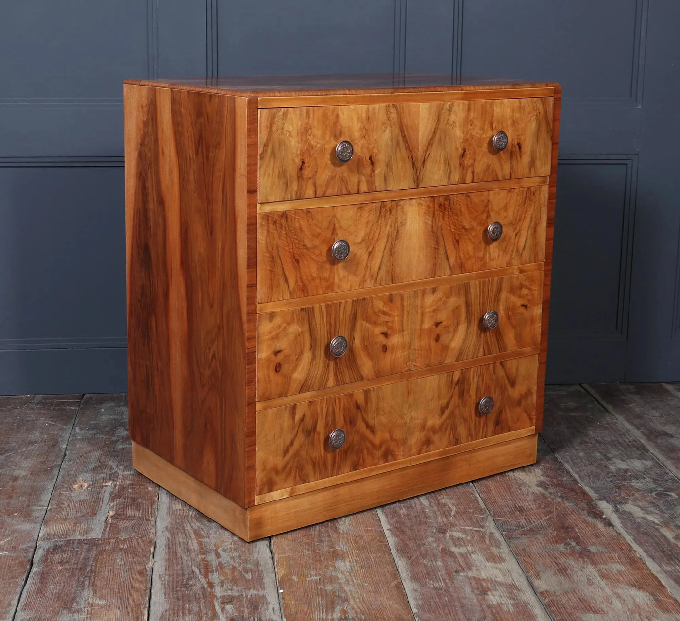 Art Deco Blonde Walnut Chest of Drawers