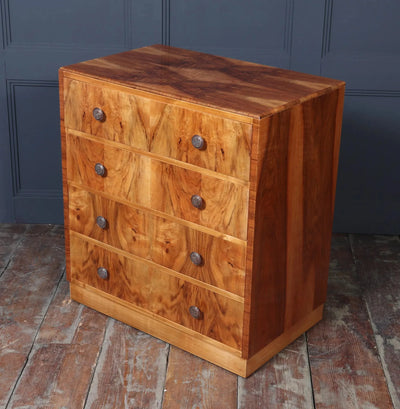 Art Deco Blonde Walnut Chest of Drawers