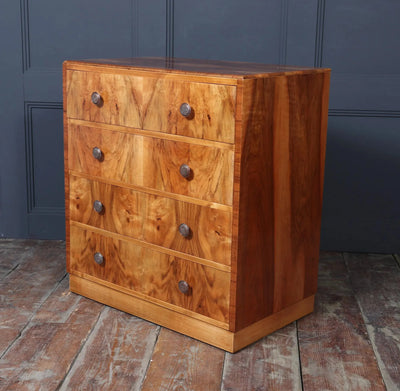 Art Deco Blonde Walnut Chest of Drawers