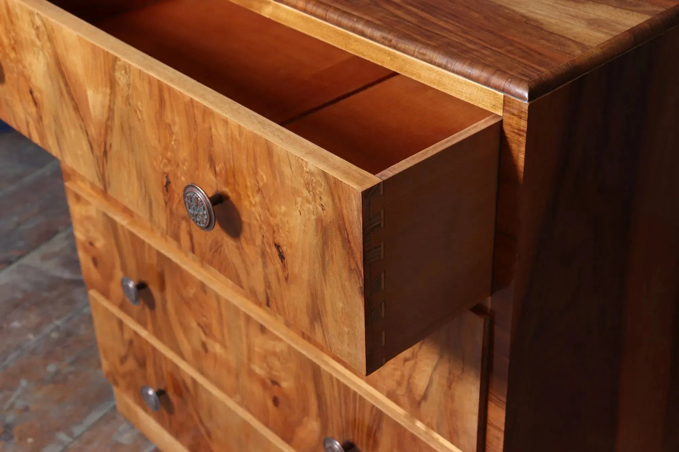 Art Deco Blonde Walnut Chest of Drawers