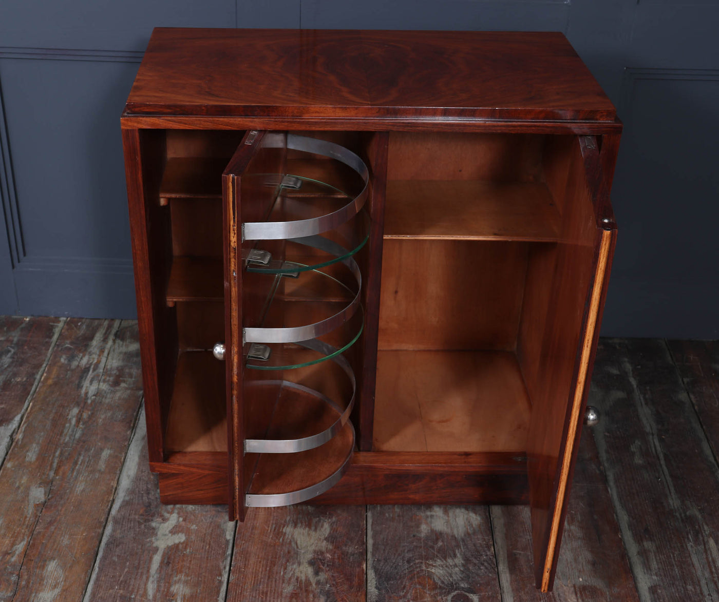 French Art Deco Revolving Cocktail Cabinet