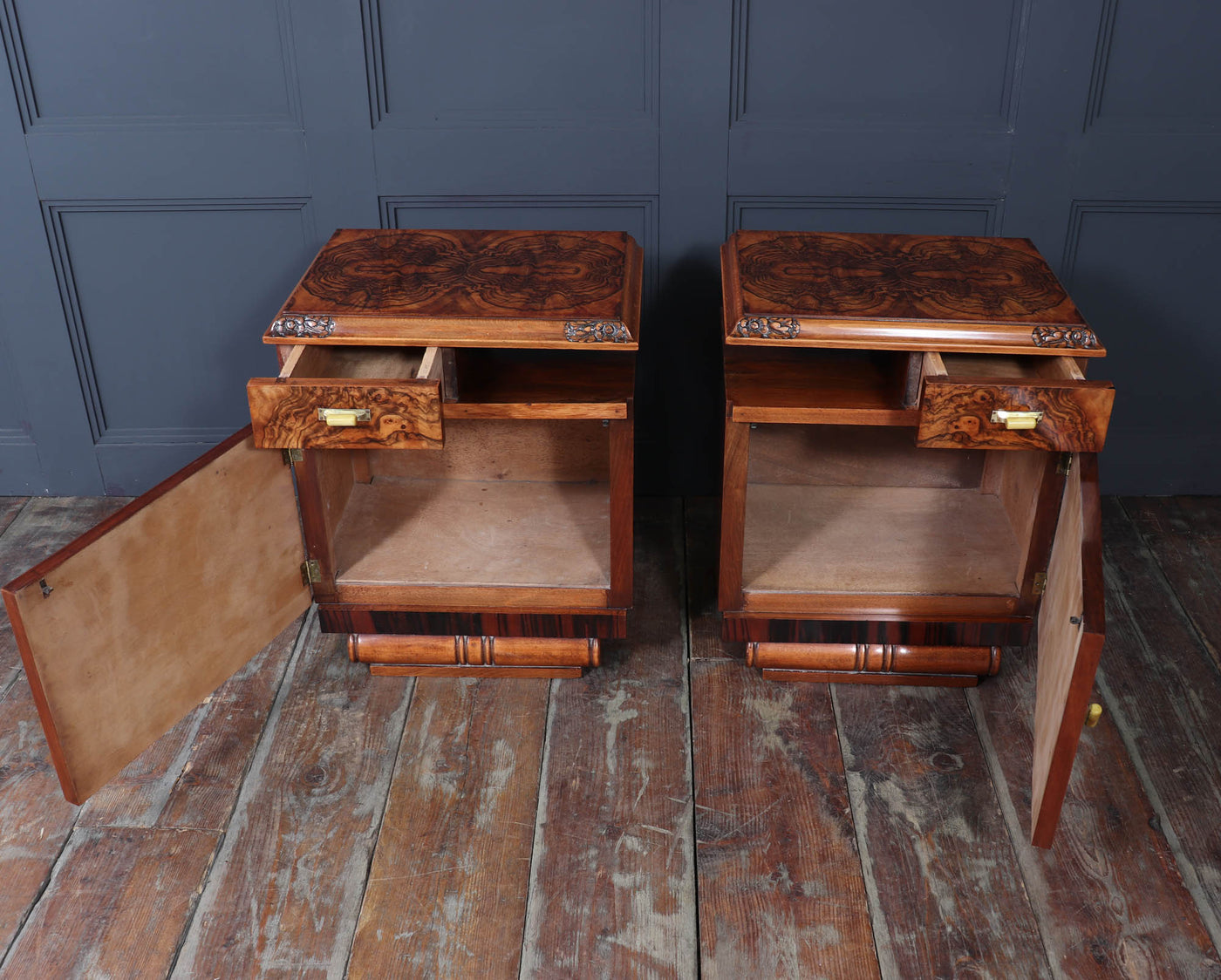 Pair of French Art Deco Bedside Cabinets