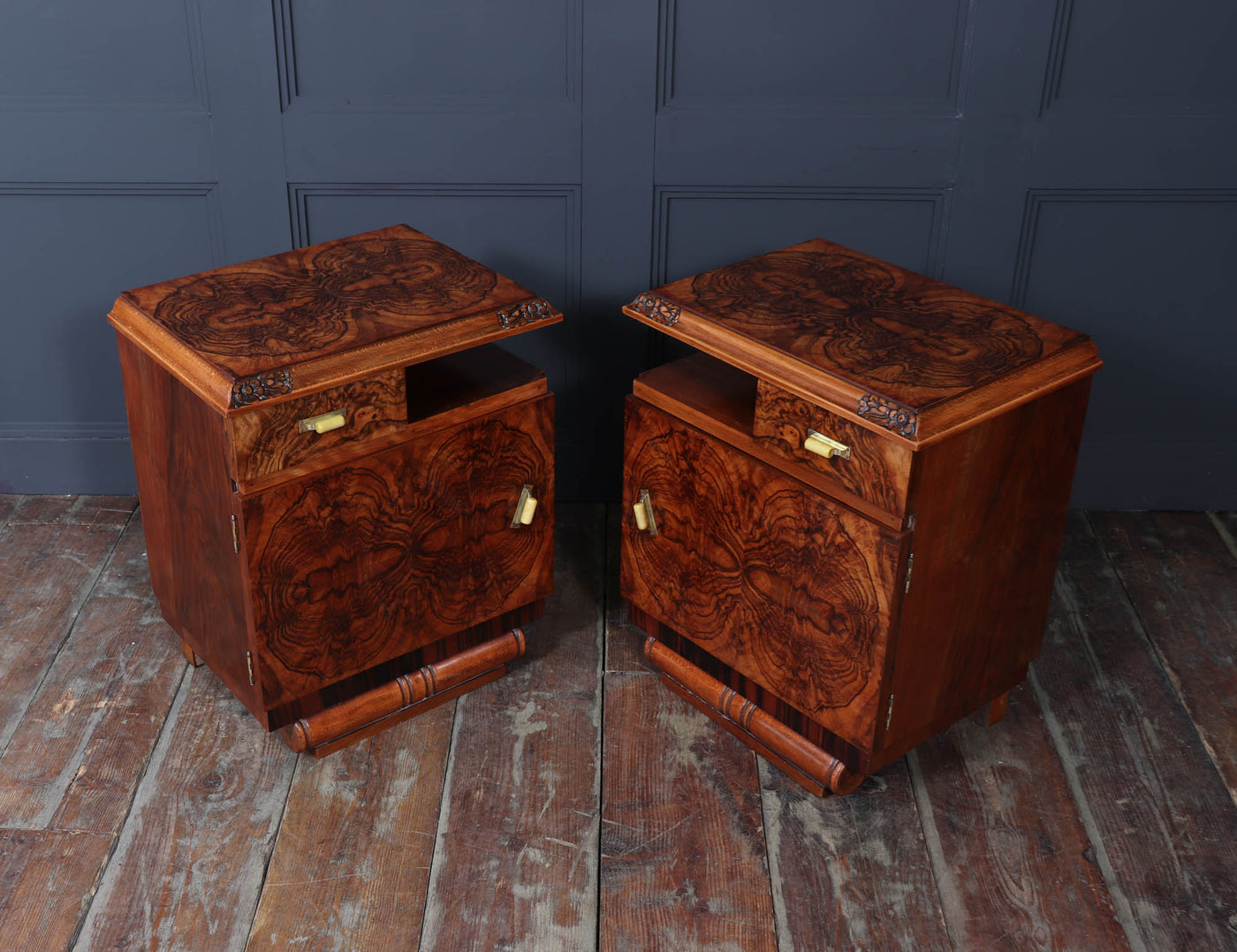 Pair of French Art Deco Bedside Cabinets