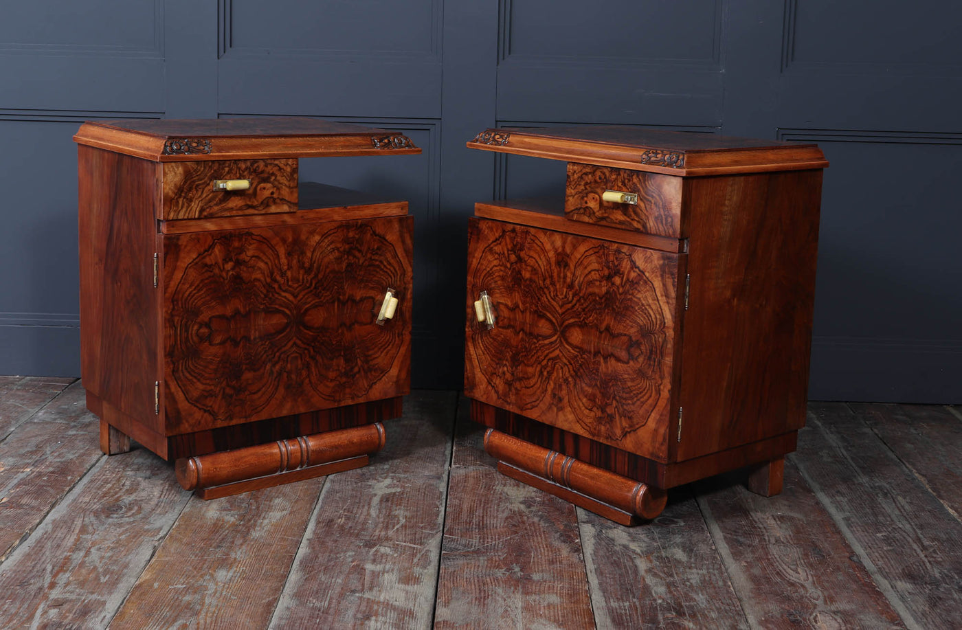 Pair of French Art Deco Bedside Cabinets