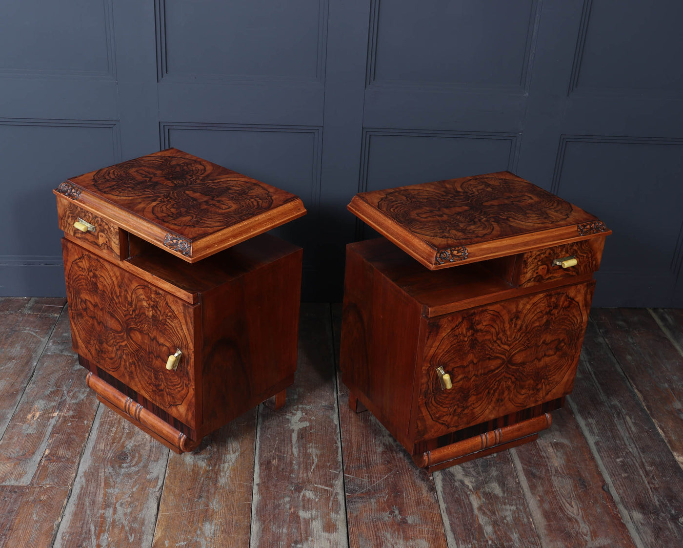 Pair of French Art Deco Bedside Cabinets