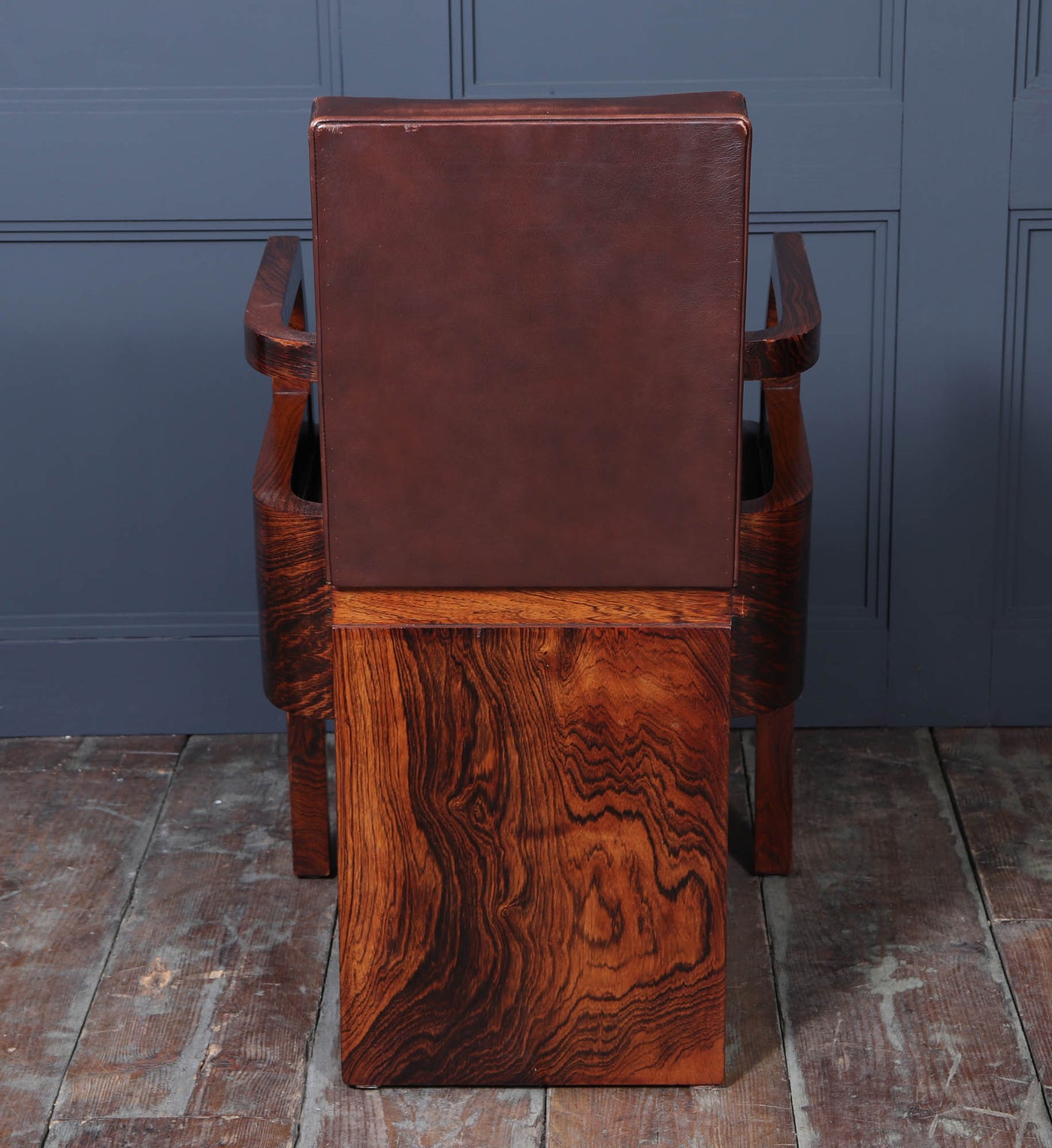 French Art Deco leather Desk chair