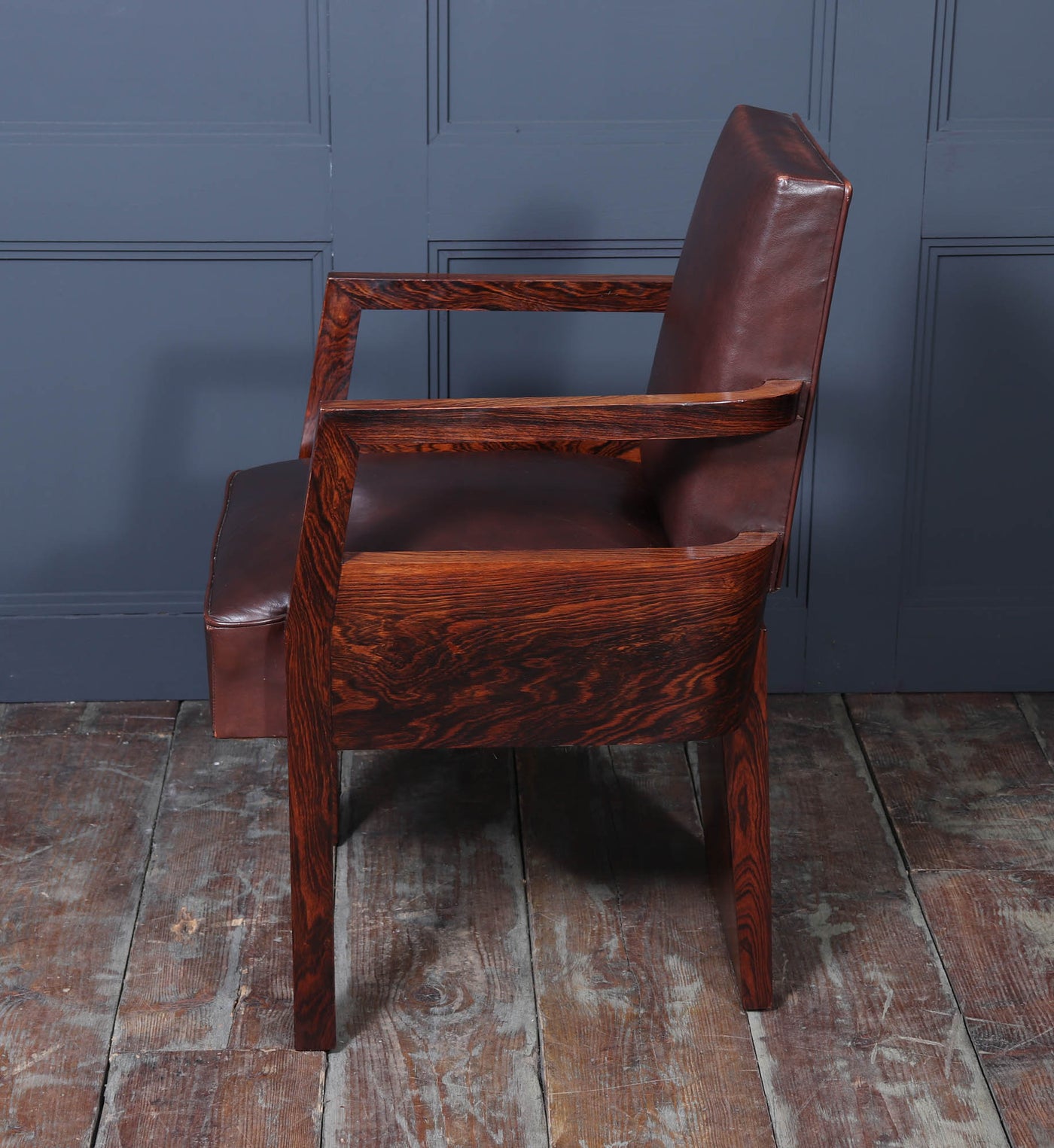 French Art Deco leather Desk chair