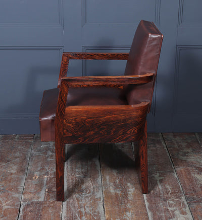 French Art Deco leather Desk chair