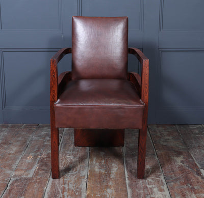 French Art Deco leather Desk chair