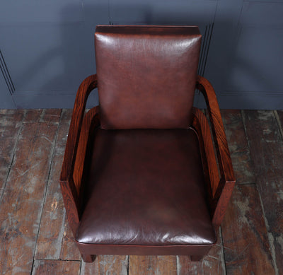 French Art Deco leather Desk chair