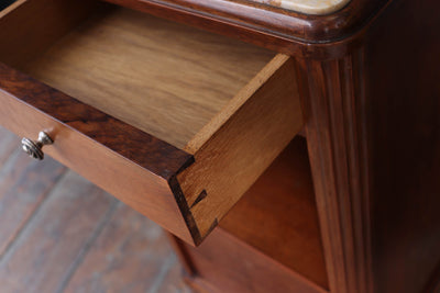 Pair of Art Nouveau Bedside Cabinets in Walnut