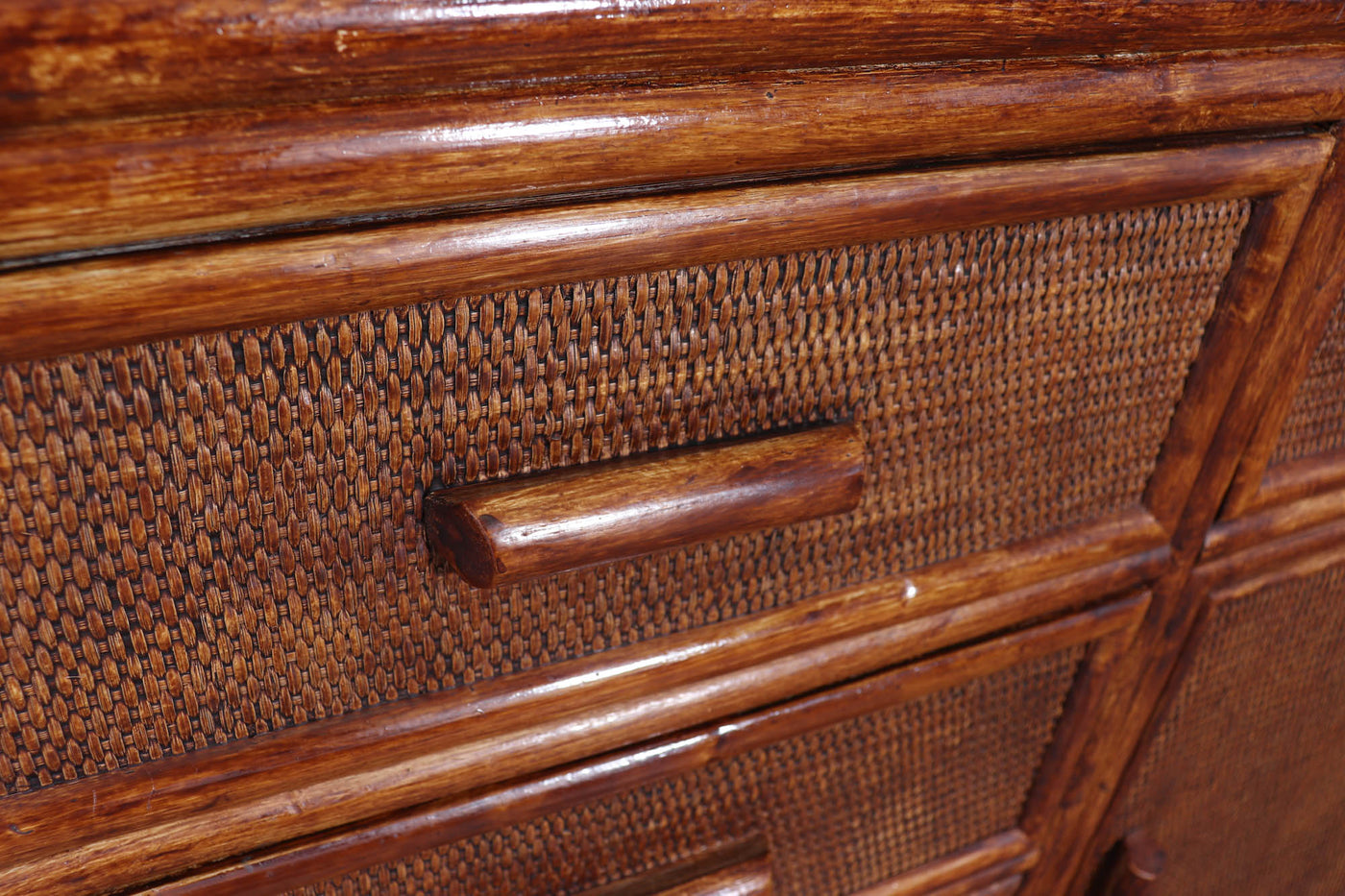 Vintage Rattan and Faux Bamboo Sideboard