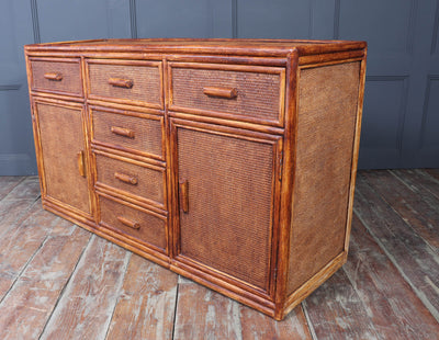 Vintage Rattan and Faux Bamboo Sideboard