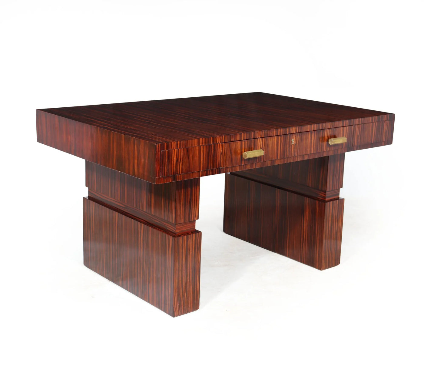 Italian Art Deco Desk in Macassar Ebony