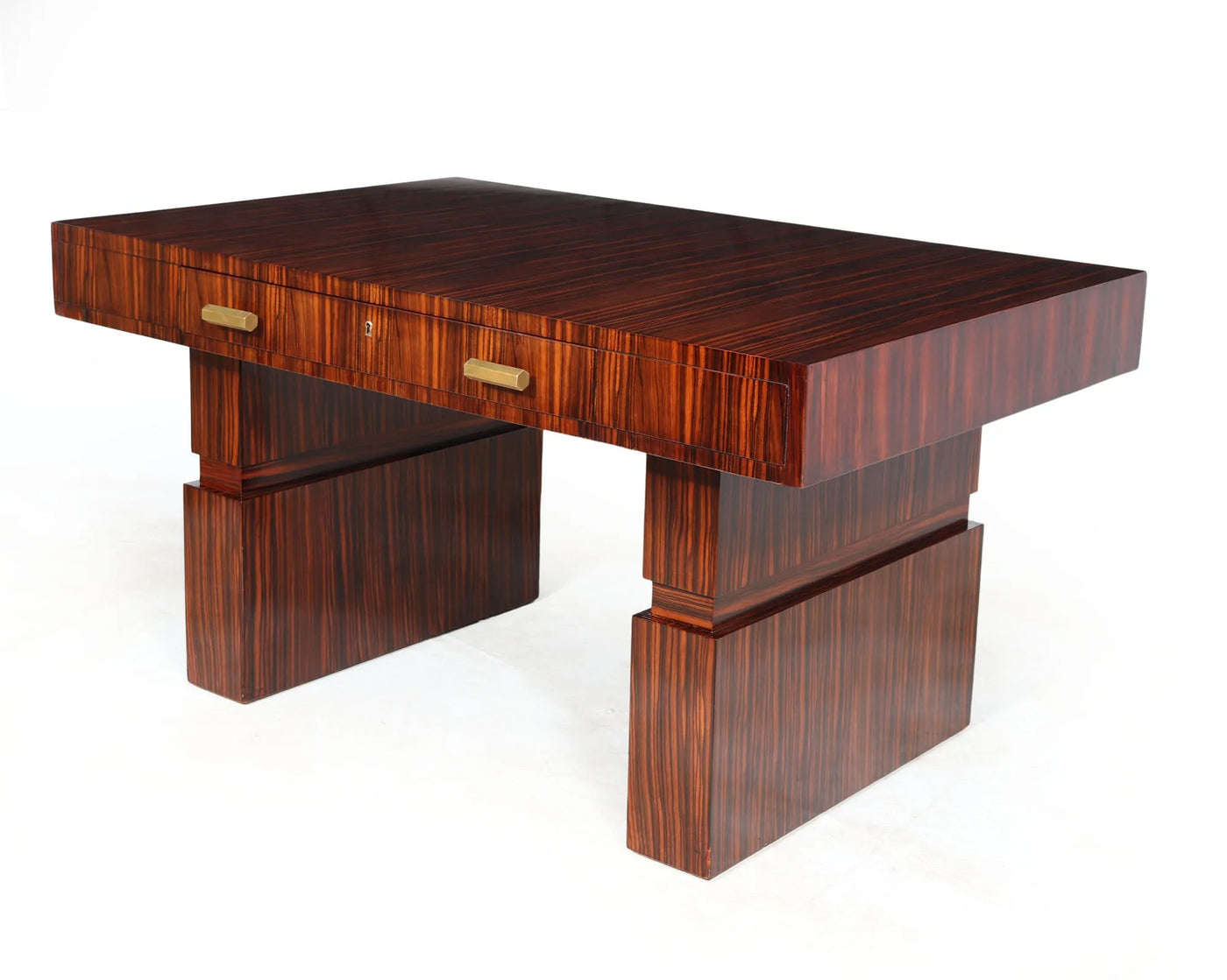 Italian Art Deco Desk in Macassar Ebony