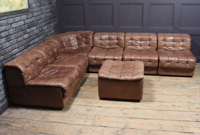Mid century DS11 Modular Sofa in Tan Leather by De Sede