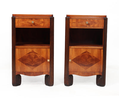 Pair Of French Art Deco bedside Cabinets by Michel Dufet front