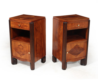 Pair Of French Art Deco bedside Cabinets by Michel Dufet side