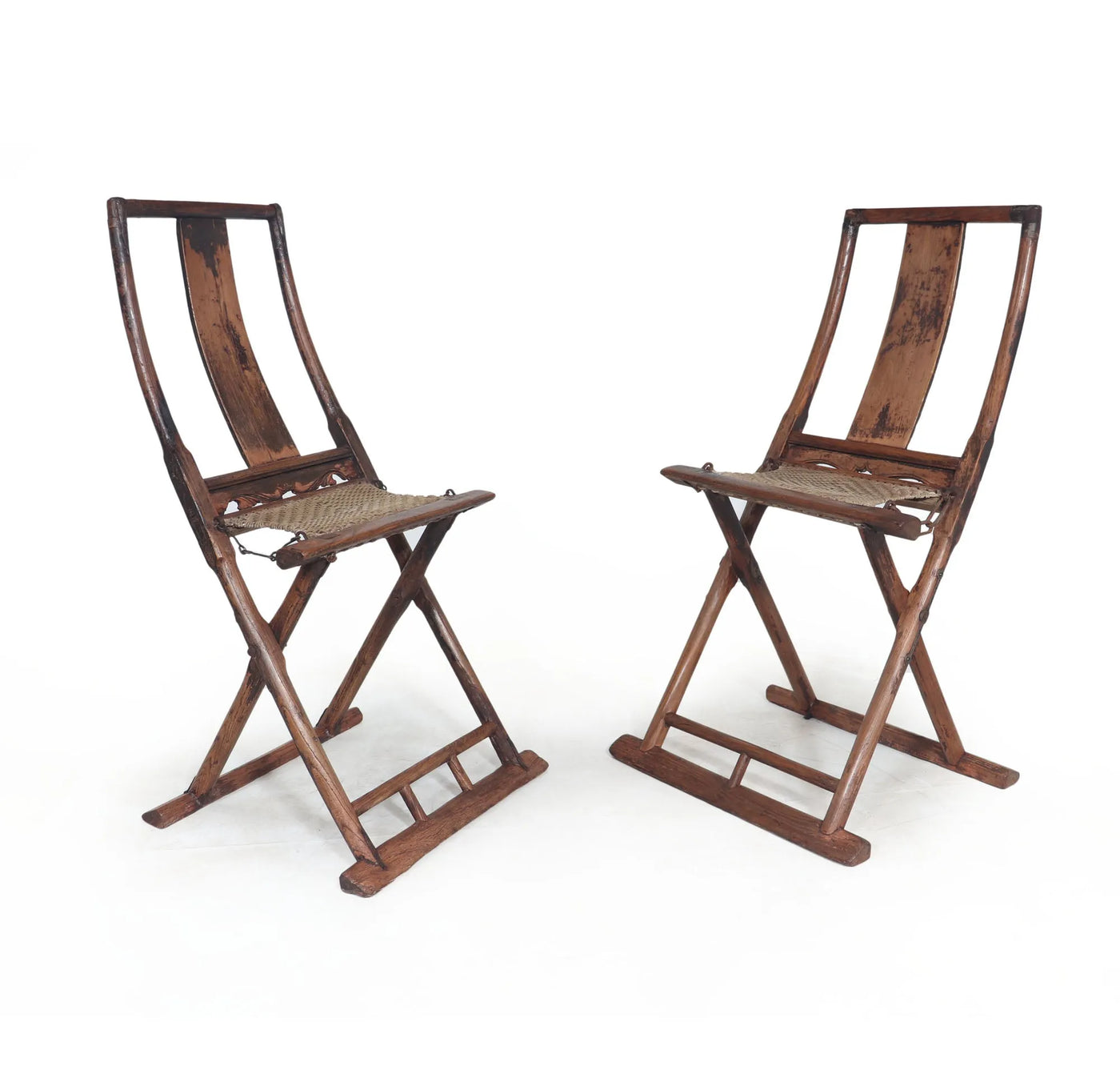 Pair of 17th century Chinese Folding Traveling Chairs