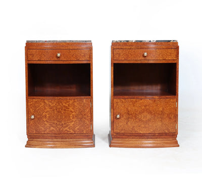 Pair of Art Deco Bedside Cabinets in Amboyna