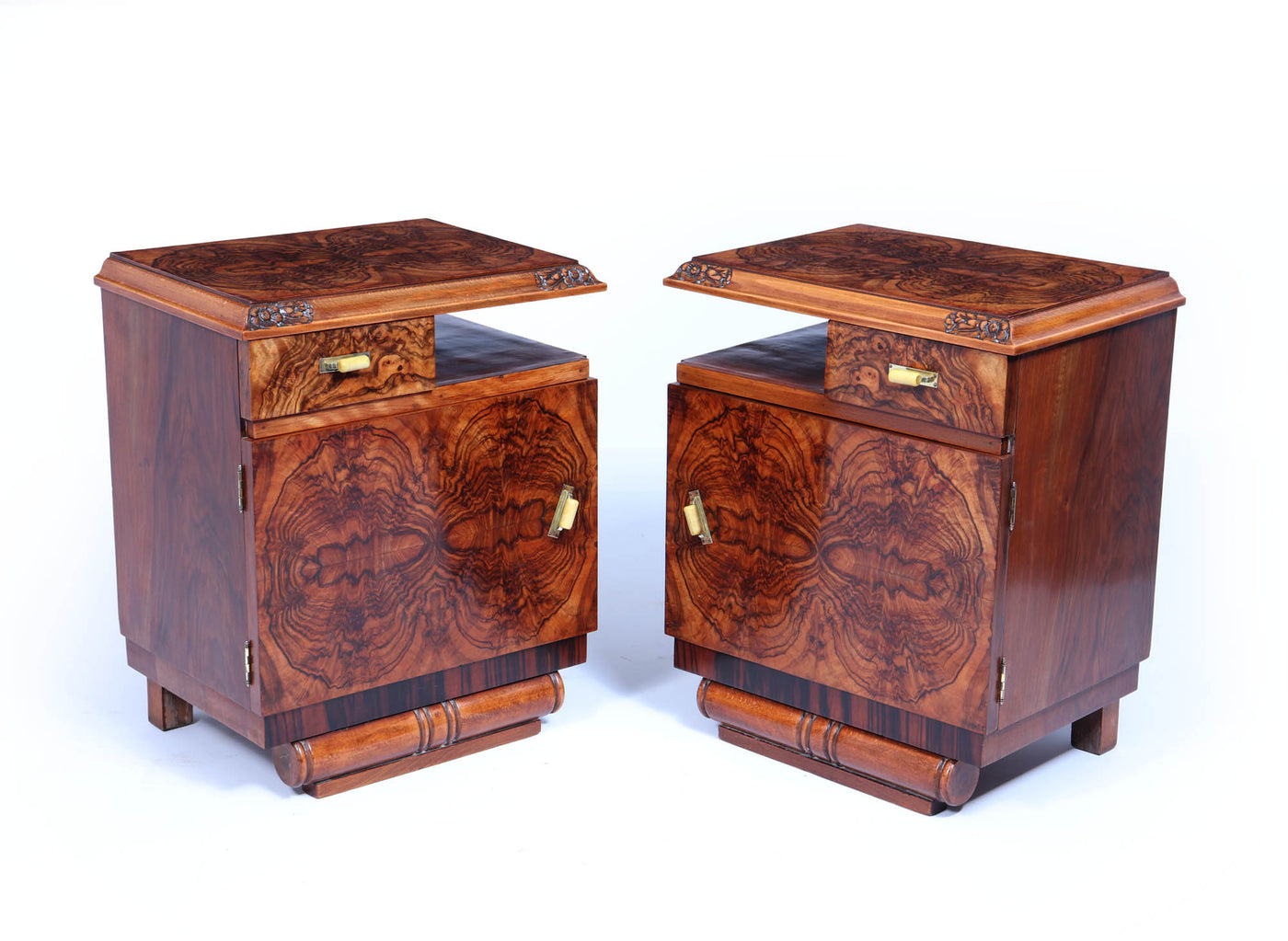 Pair of Italian Art Deco Bedside Cabinets