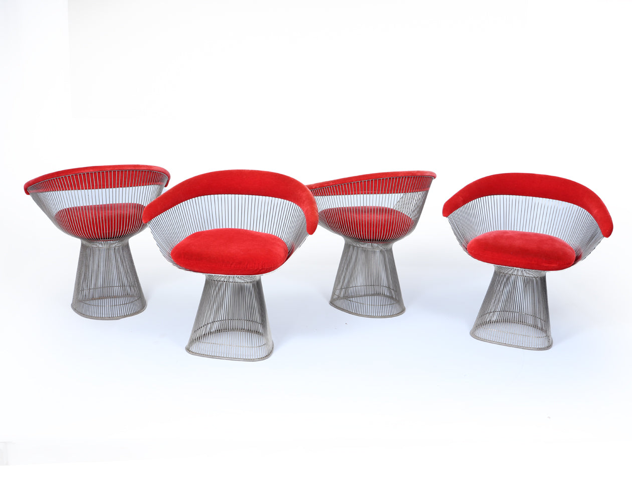 Set of Four Warren Platner Dining Armchairs for Knoll, 1960s