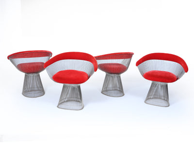 Set of Four Warren Platner Dining Armchairs for Knoll, 1960s