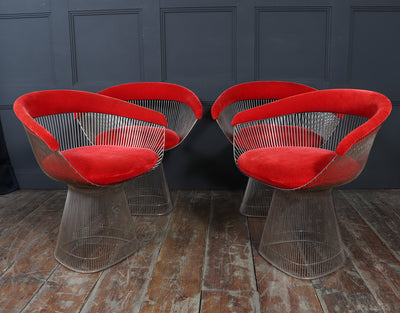 Set of Four Warren Platner Dining Armchairs for Knoll, 1960s