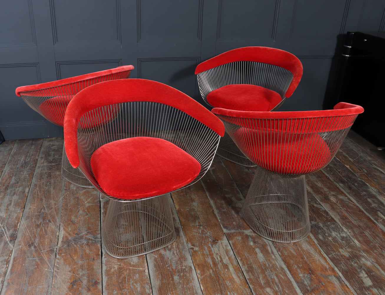Set of Four Warren Platner Dining Armchairs for Knoll, 1960s