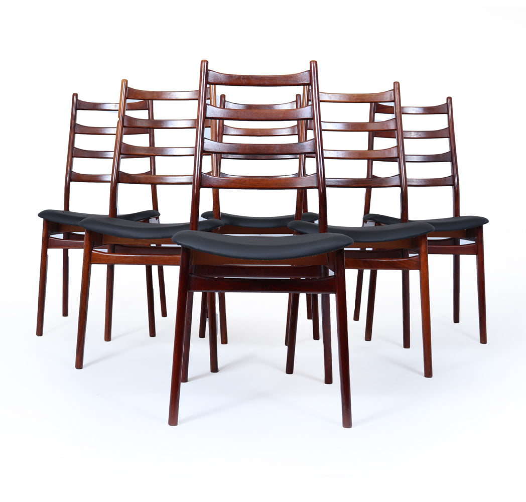 Set of Six Mid Century Rosewood Dining Chairs by Casala