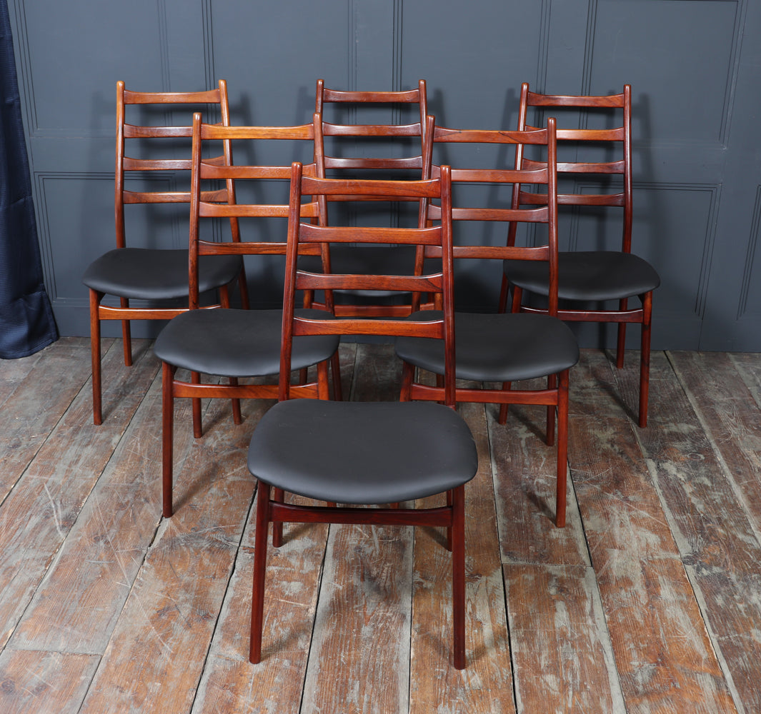 Set of Six Mid Century Rosewood Dining Chairs by Casala