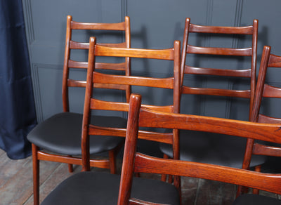 Set of Six Mid Century Rosewood Dining Chairs by Casala