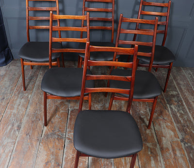 Set of Six Mid Century Rosewood Dining Chairs by Casala