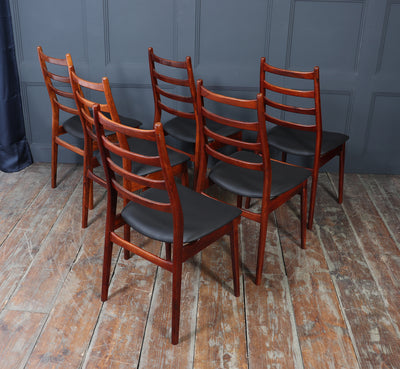 Set of Six Mid Century Rosewood Dining Chairs by Casala