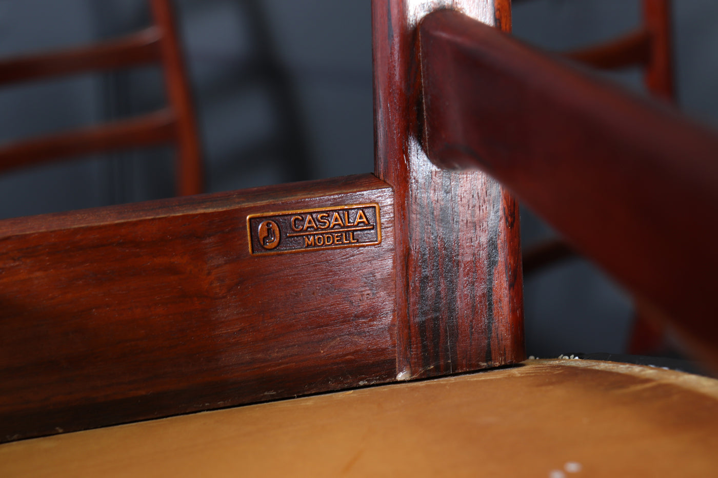 Set of Six Mid Century Rosewood Dining Chairs by Casala