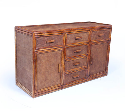 Vintage Rattan and Faux Bamboo Sideboard