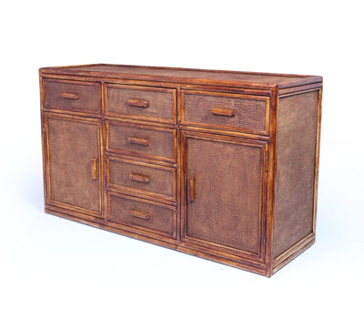 Vintage Rattan and Faux Bamboo Sideboard