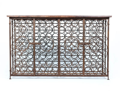 Vintage Wrought Iron French Wine Rack Cabinet