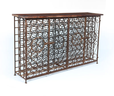 Vintage Wrought Iron French Wine Rack Cabinet