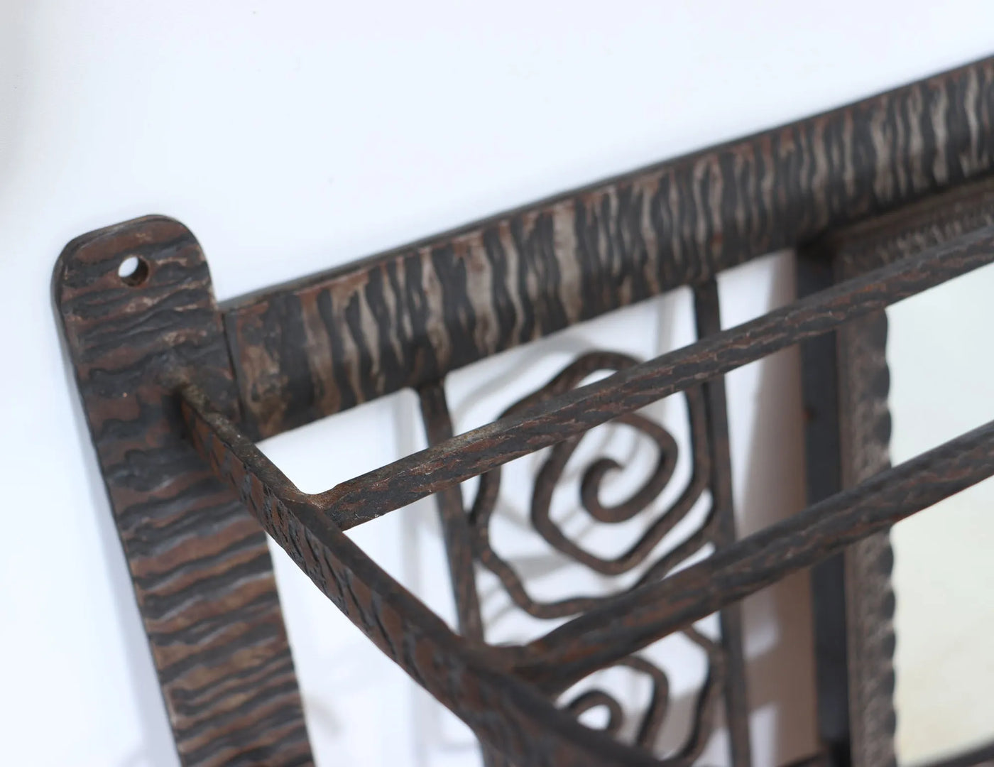 Wrought Iron Coat Rack mirror by Paul Kiss top